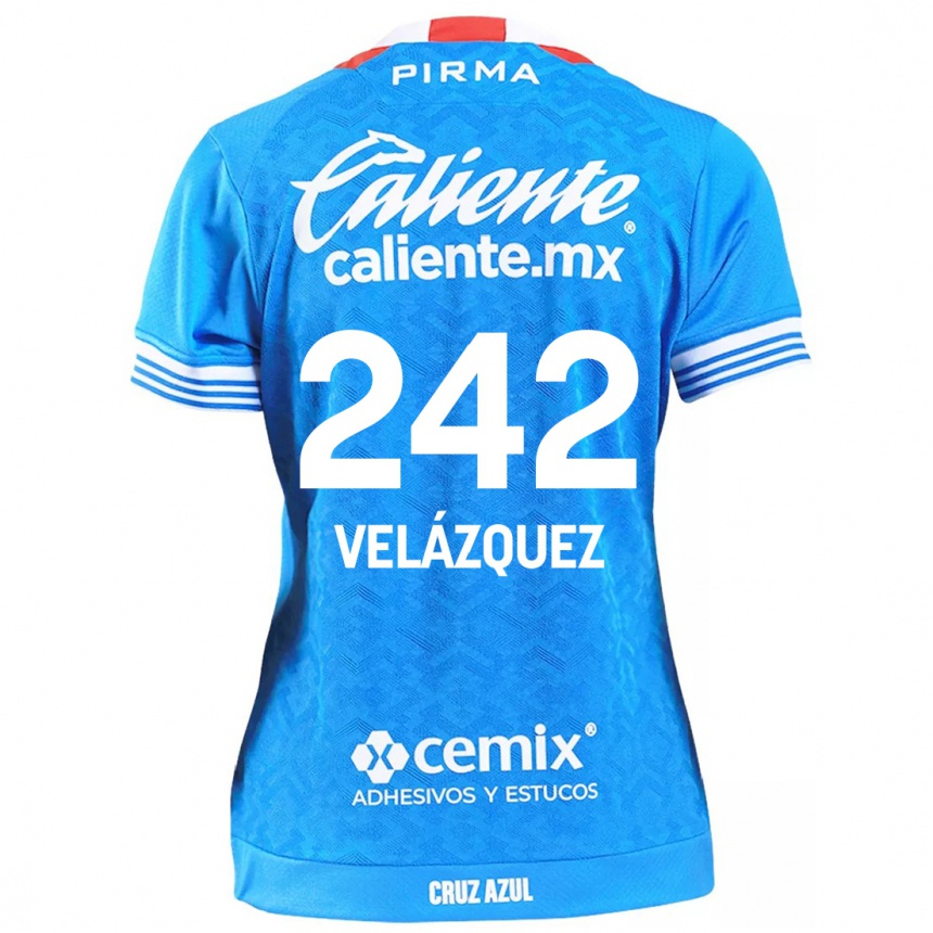 Women Football Karol Velázquez #242 Sky Blue Home Jersey 2024/25 T-Shirt Nz