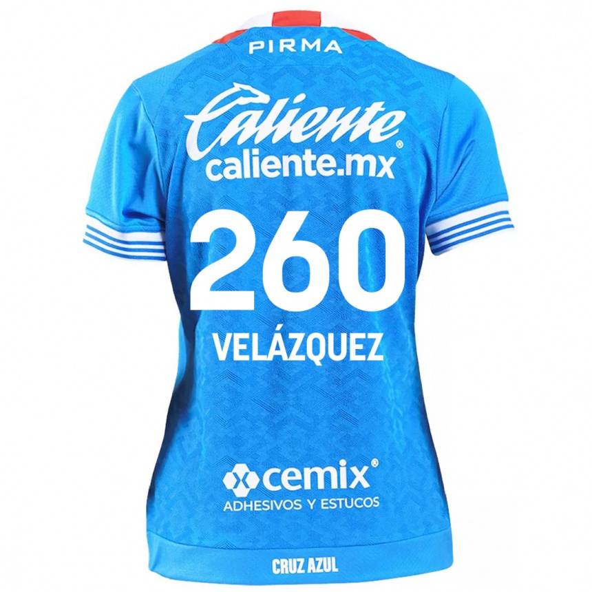 Women Football Víctor Velázquez #260 Sky Blue Home Jersey 2024/25 T-Shirt Nz