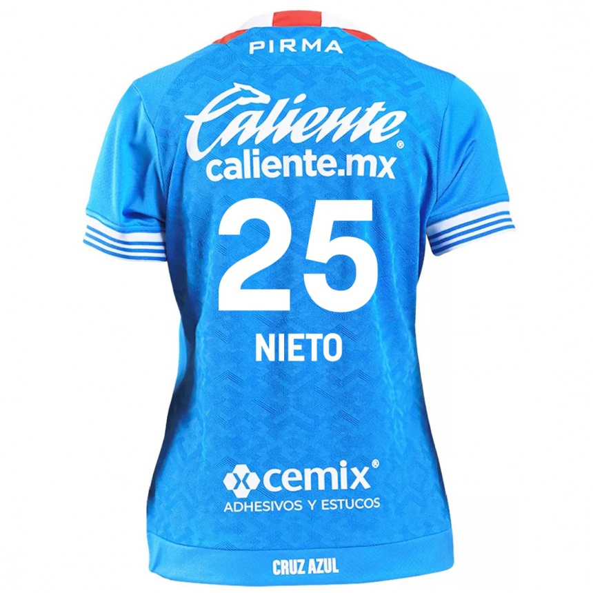 Women Football Natsidieli Nieto #25 Sky Blue Home Jersey 2024/25 T-Shirt Nz