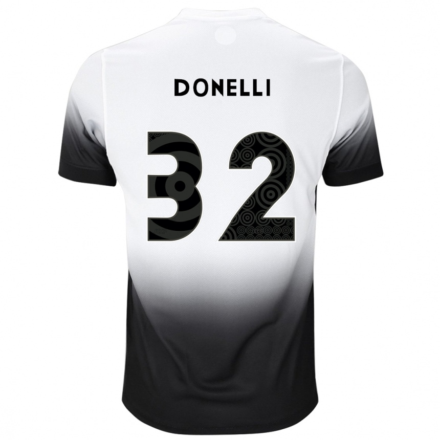 Women Football Matheus Donelli #32 White Black Home Jersey 2024/25 T-Shirt Nz