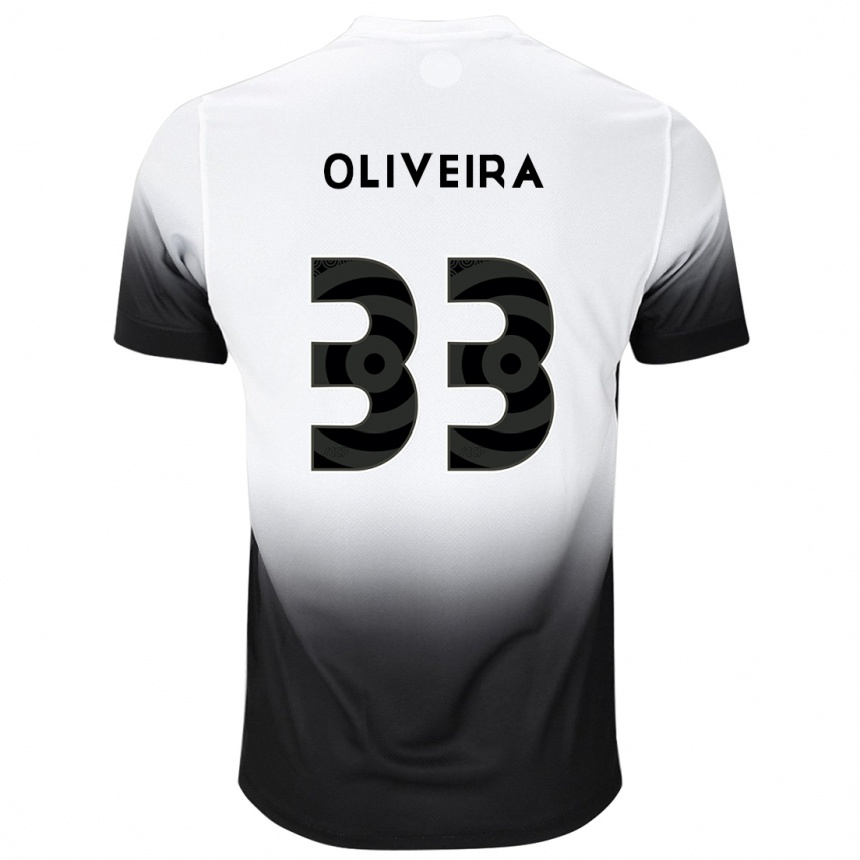 Women Football Ruan Oliveira #33 White Black Home Jersey 2024/25 T-Shirt Nz