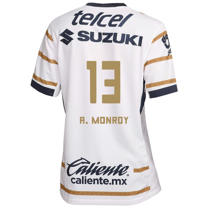 Women Football Pablo Monroy #13 White Obsidian Home Jersey 2024/25 T-Shirt Nz