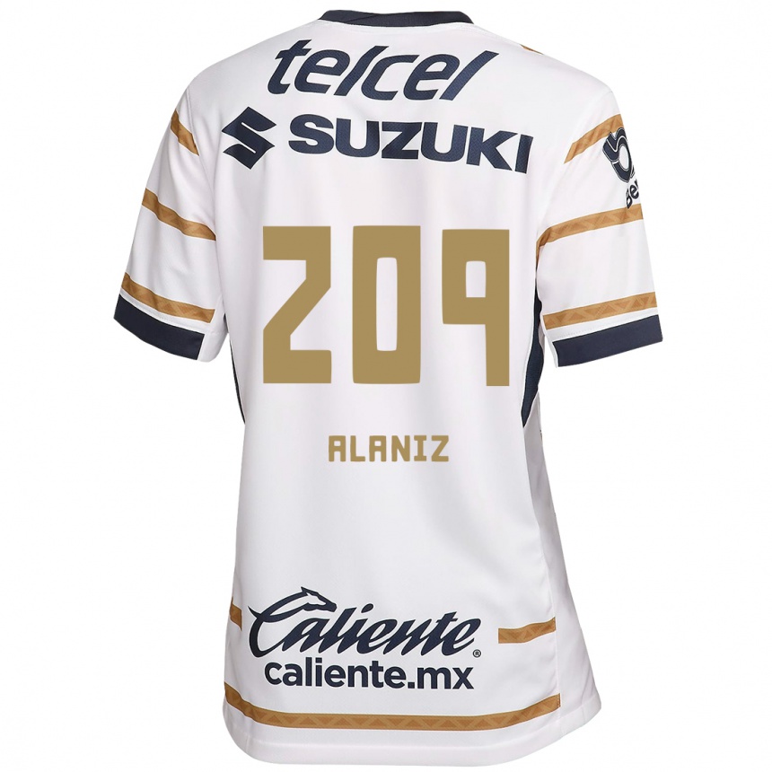 Women Football Jorge Alaniz #209 White Obsidian Home Jersey 2024/25 T-Shirt Nz