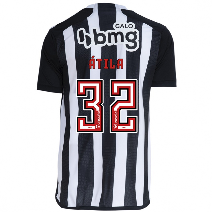 Women Football Gabriel Átila #32 White Black Home Jersey 2024/25 T-Shirt Nz