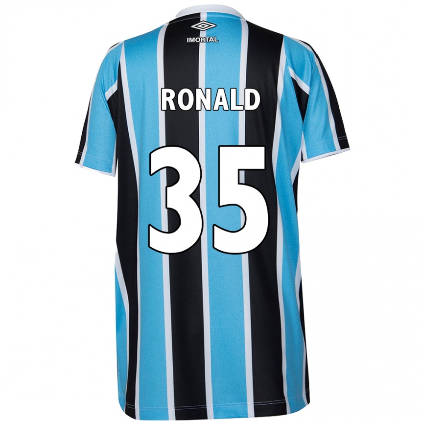 Women Football Ronald #35 Blue Black White Home Jersey 2024/25 T-Shirt Nz