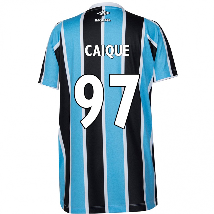 Women Football Caíque #97 Blue Black White Home Jersey 2024/25 T-Shirt Nz