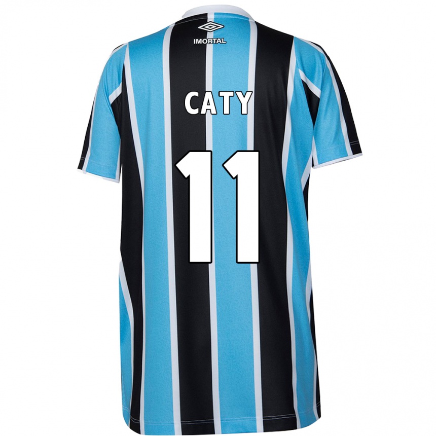 Women Football Caty #11 Blue Black White Home Jersey 2024/25 T-Shirt Nz