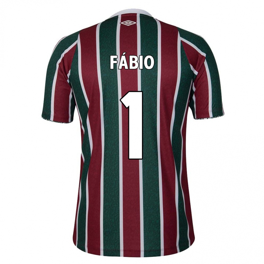 Women Football Fábio #1 Green Maroon White Home Jersey 2024/25 T-Shirt Nz