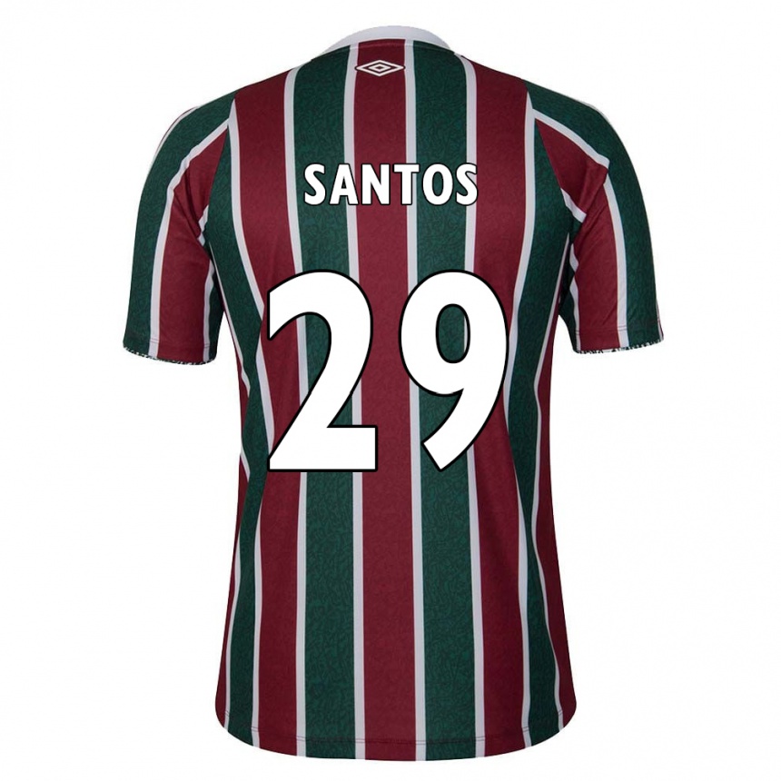 Women Football Thiago Santos #29 Green Maroon White Home Jersey 2024/25 T-Shirt Nz