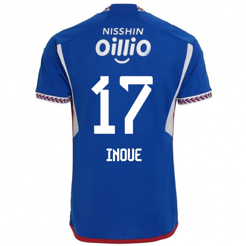 Women Football Kenta Inoue #17 Blue White Red Home Jersey 2024/25 T-Shirt Nz