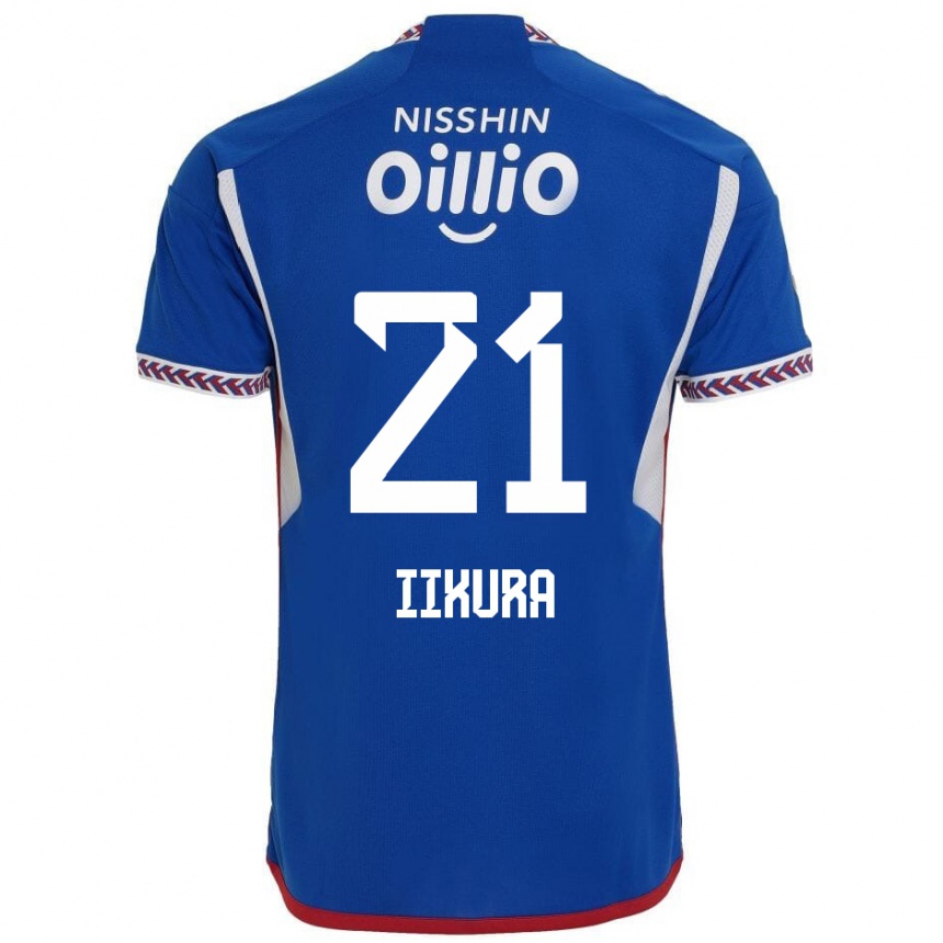 Women Football Hiroki Iikura #21 Blue White Red Home Jersey 2024/25 T-Shirt Nz