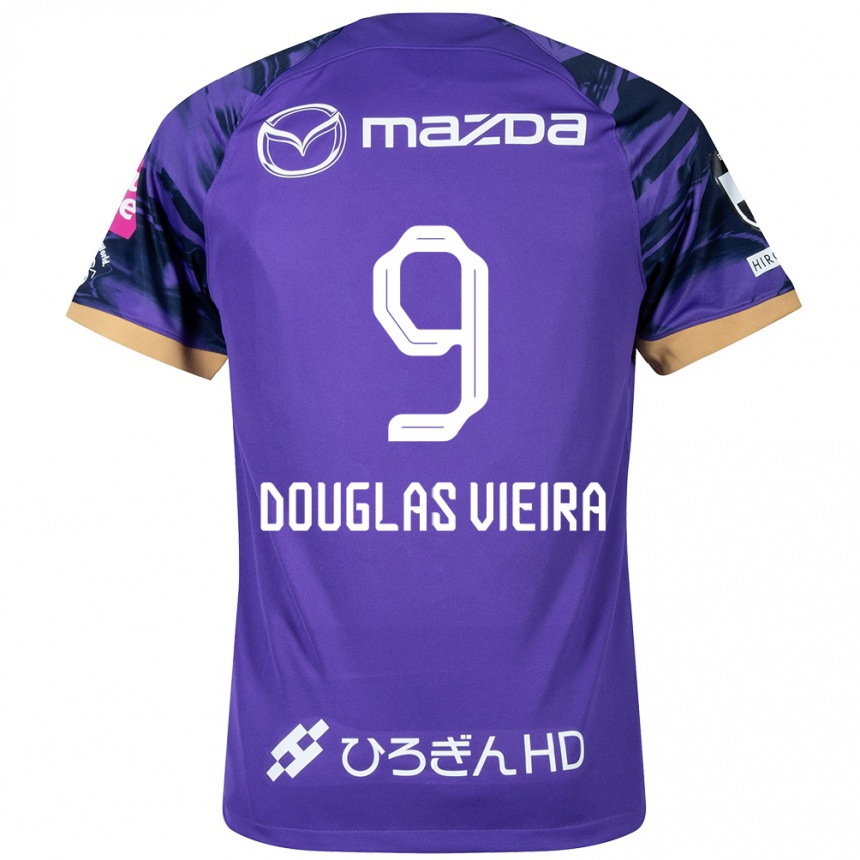 Women Football Douglas Vieira #9 Purple White Home Jersey 2024/25 T-Shirt Nz