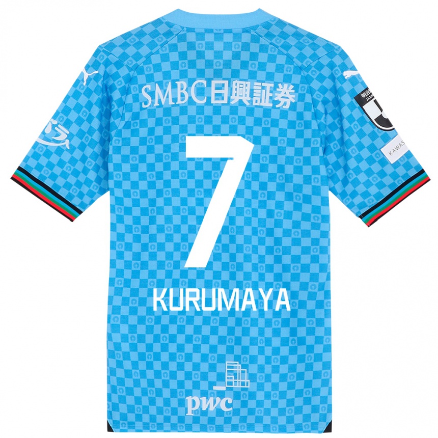 Women Football Shintaro Kurumaya #7 Azure Blue Home Jersey 2024/25 T-Shirt Nz