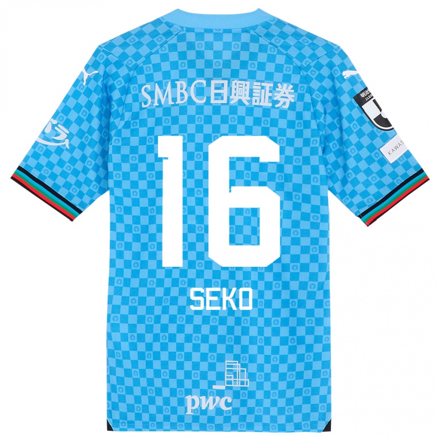 Women Football Tatsuki Seko #16 Azure Blue Home Jersey 2024/25 T-Shirt Nz