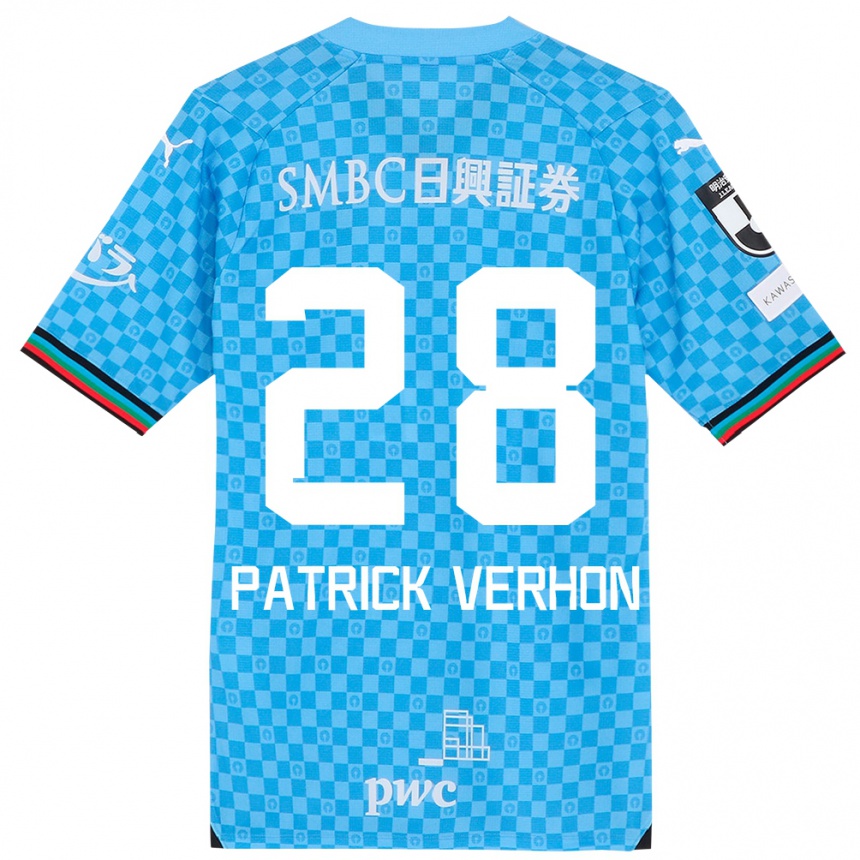 Women Football Patrick Verhon #28 Azure Blue Home Jersey 2024/25 T-Shirt Nz