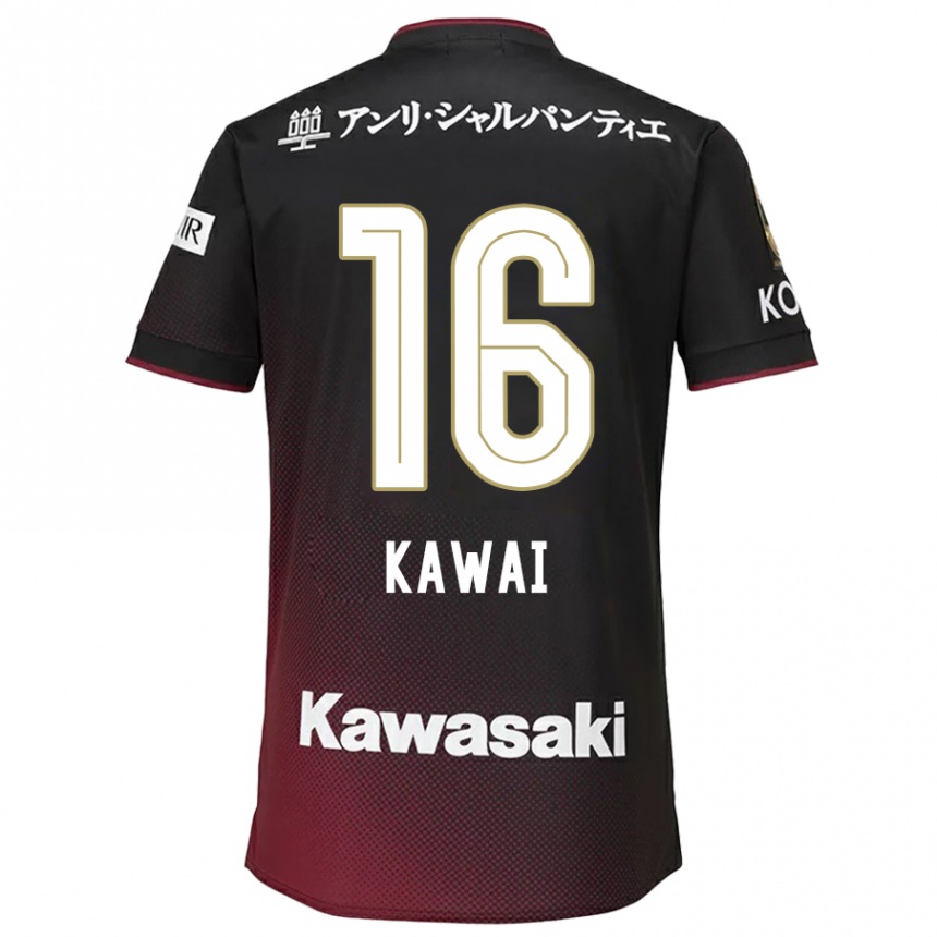 Women Football Yuka Kawai #16 Black Red Home Jersey 2024/25 T-Shirt Nz