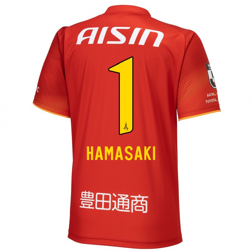 Women Football Shiki Hamasaki #1 Red White Yellow Home Jersey 2024/25 T-Shirt Nz