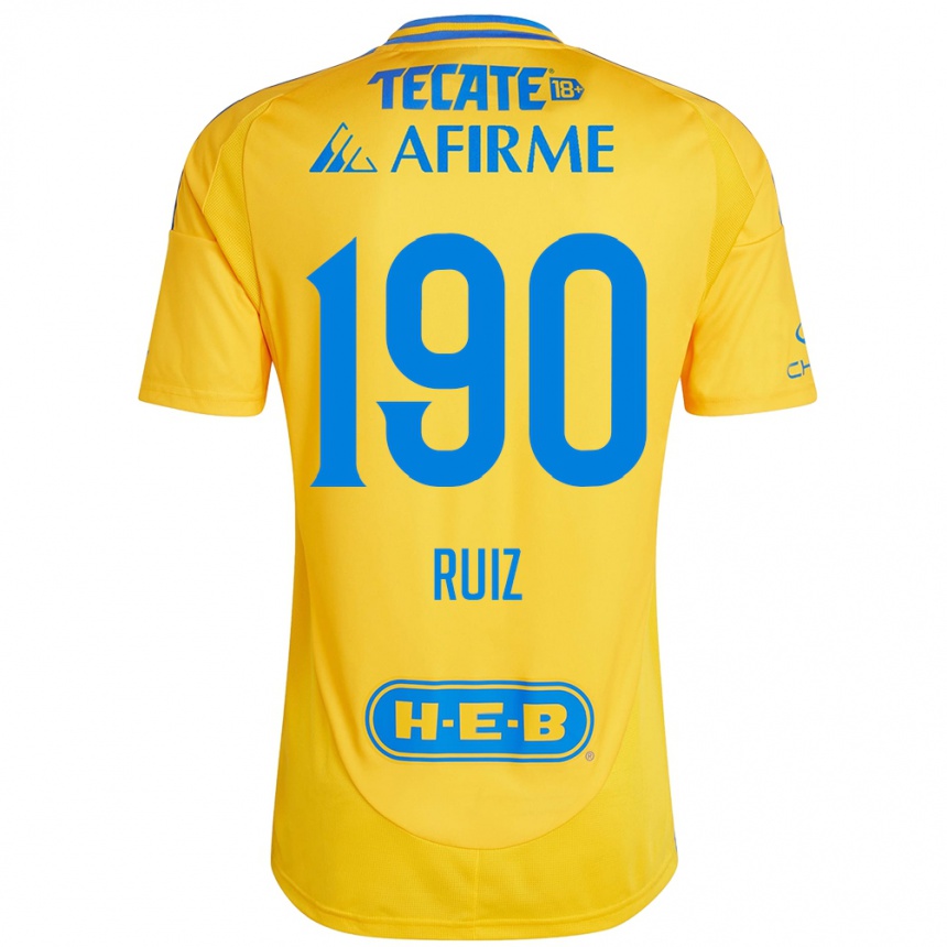 Women Football Óscar Ruiz #190 Gold Yellow Home Jersey 2024/25 T-Shirt Nz