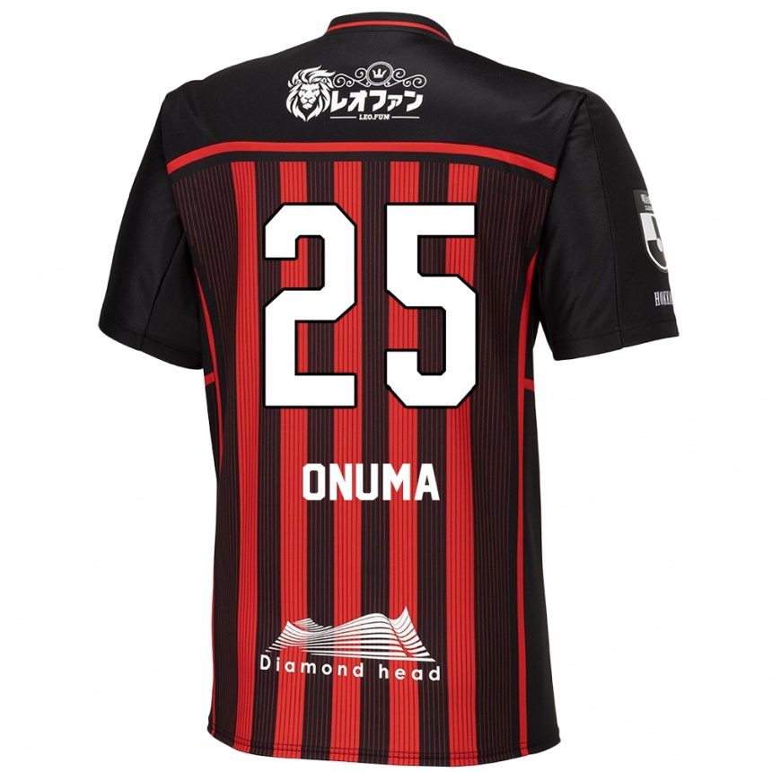 Women Football Akito Onuma #25 Red Black Home Jersey 2024/25 T-Shirt Nz