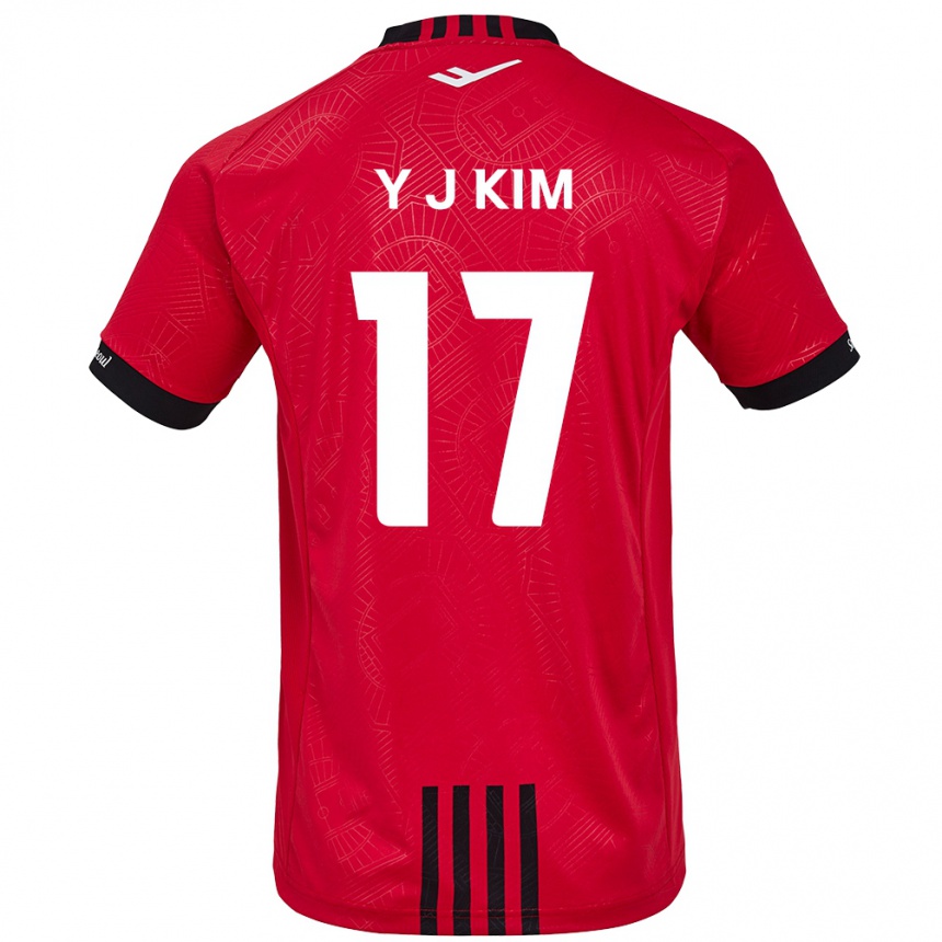 Women Football Jin-Ya Kim #17 Red Black Home Jersey 2024/25 T-Shirt Nz