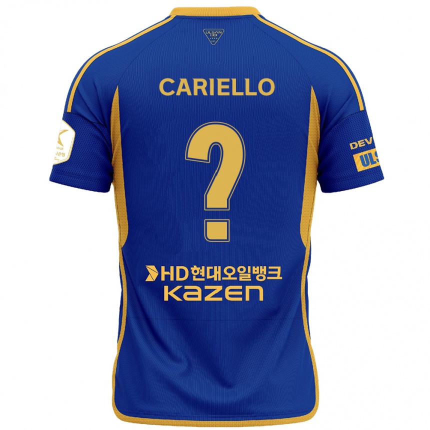 Women Football Yago Cariello #0 Blue Yellow Home Jersey 2024/25 T-Shirt Nz