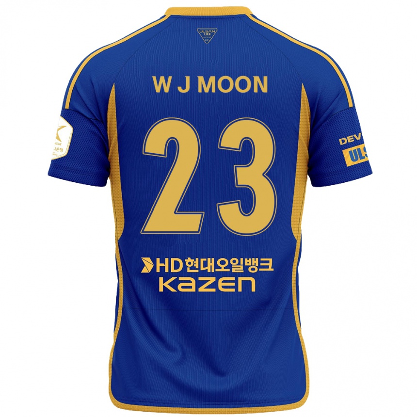 Women Football Ji-Won Moon #23 Blue Yellow Home Jersey 2024/25 T-Shirt Nz