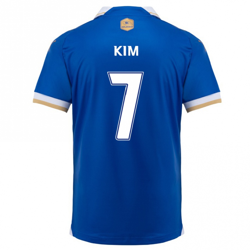 Women Football Hyun Kim #7 Blue White Home Jersey 2024/25 T-Shirt Nz