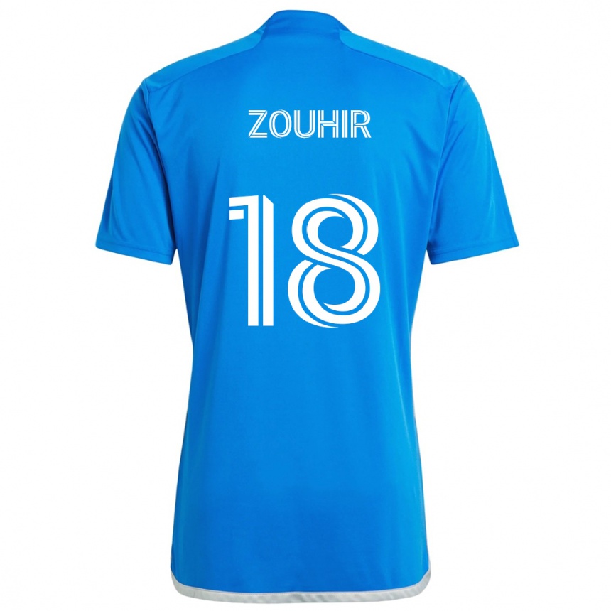 Women Football Rida Zouhir #18 Blue White Home Jersey 2024/25 T-Shirt Nz