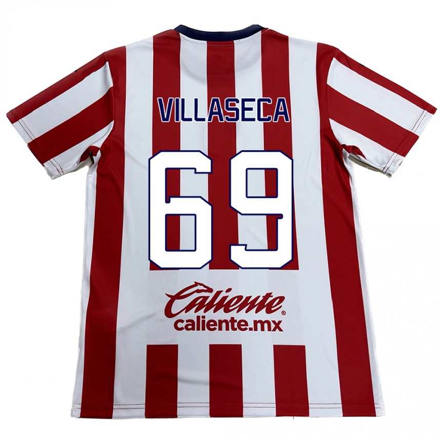 Women Football Daniel Villaseca #69 Red White Home Jersey 2024/25 T-Shirt Nz