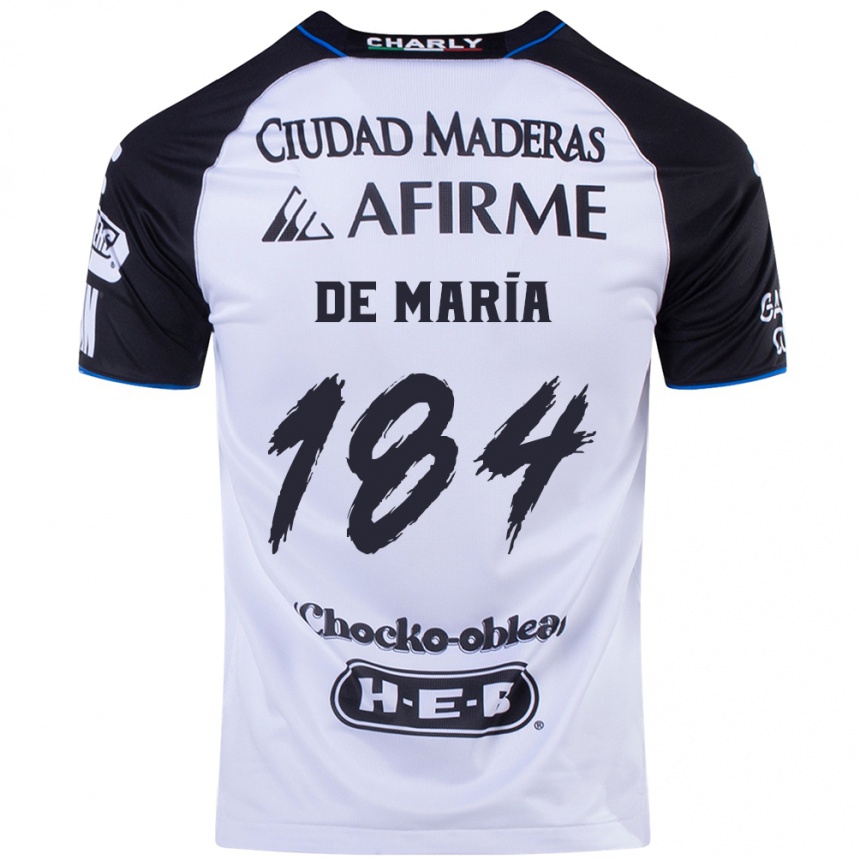 Women Football Antonio De María Y Campos #184 Black Blue Home Jersey 2024/25 T-Shirt Nz