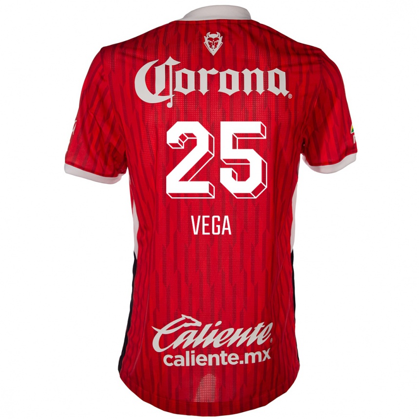 Women Football Alexis Vega #25 Red White Home Jersey 2024/25 T-Shirt Nz