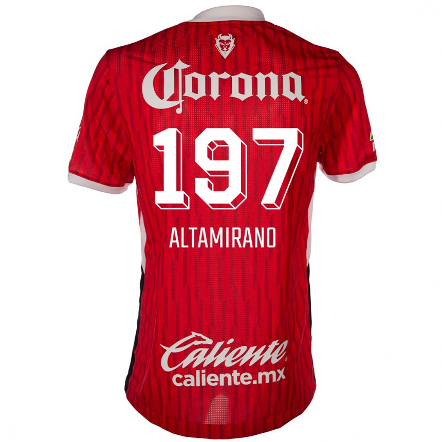 Women Football Óscar Altamirano #197 Red White Home Jersey 2024/25 T-Shirt Nz