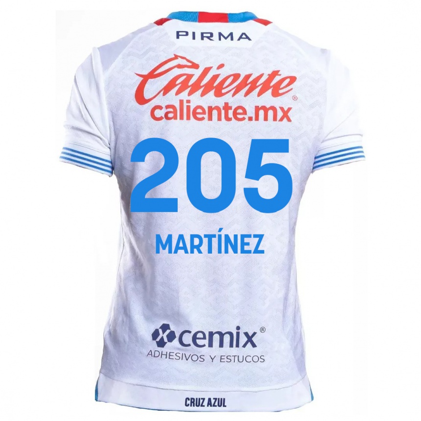 Women Football César Martínez #205 White Blue Away Jersey 2024/25 T-Shirt Nz