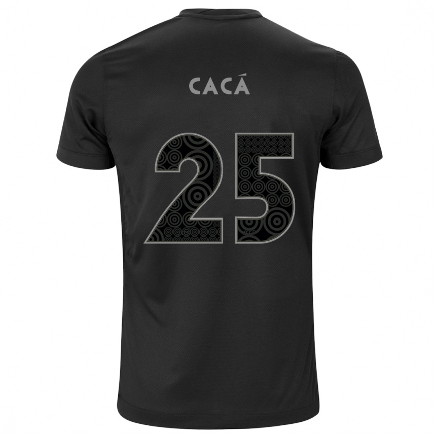 Women Football Cacá #25 Black Away Jersey 2024/25 T-Shirt Nz