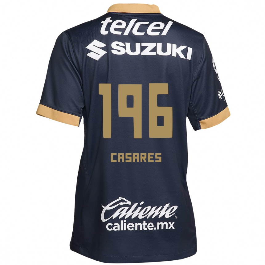 Women Football Mateo Casares #196 Obsidian Gold White Away Jersey 2024/25 T-Shirt Nz