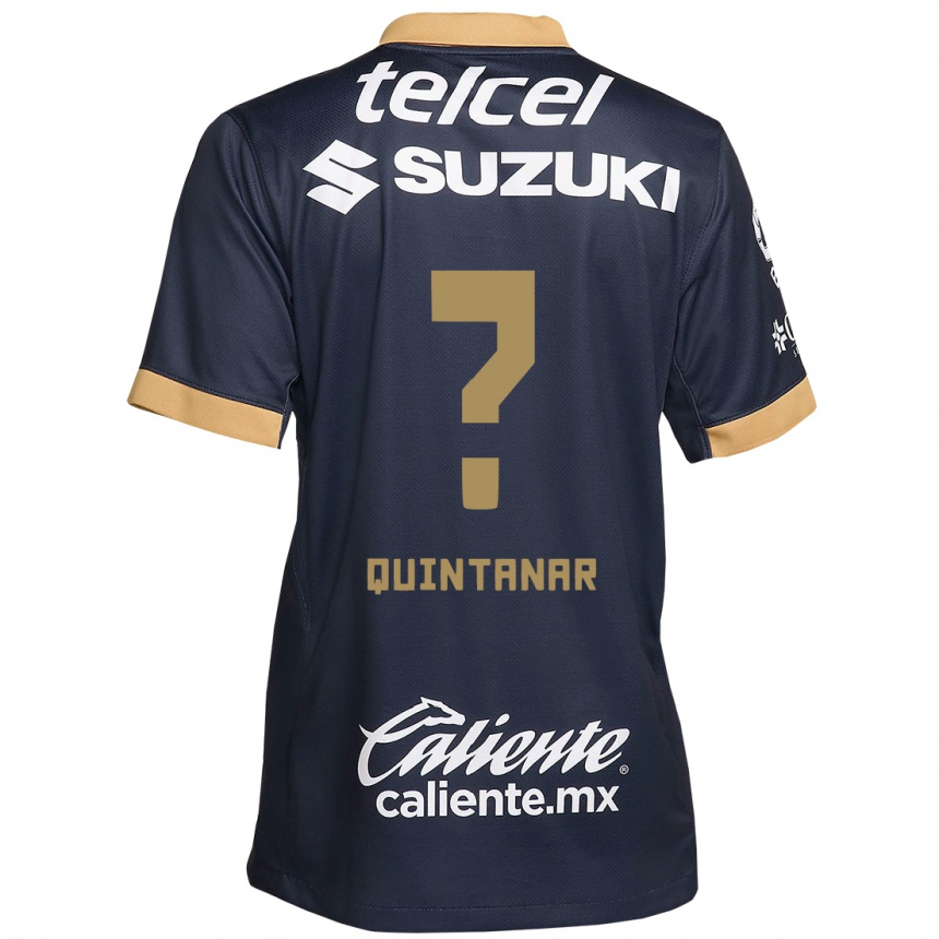 Women Football Edgar Quintanar #0 Obsidian Gold White Away Jersey 2024/25 T-Shirt Nz