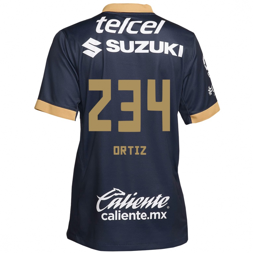 Women Football Jorge Ortiz #234 Obsidian Gold White Away Jersey 2024/25 T-Shirt Nz