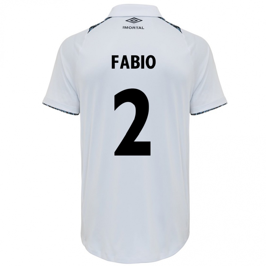 Women Football Fábio #2 White Blue Away Jersey 2024/25 T-Shirt Nz