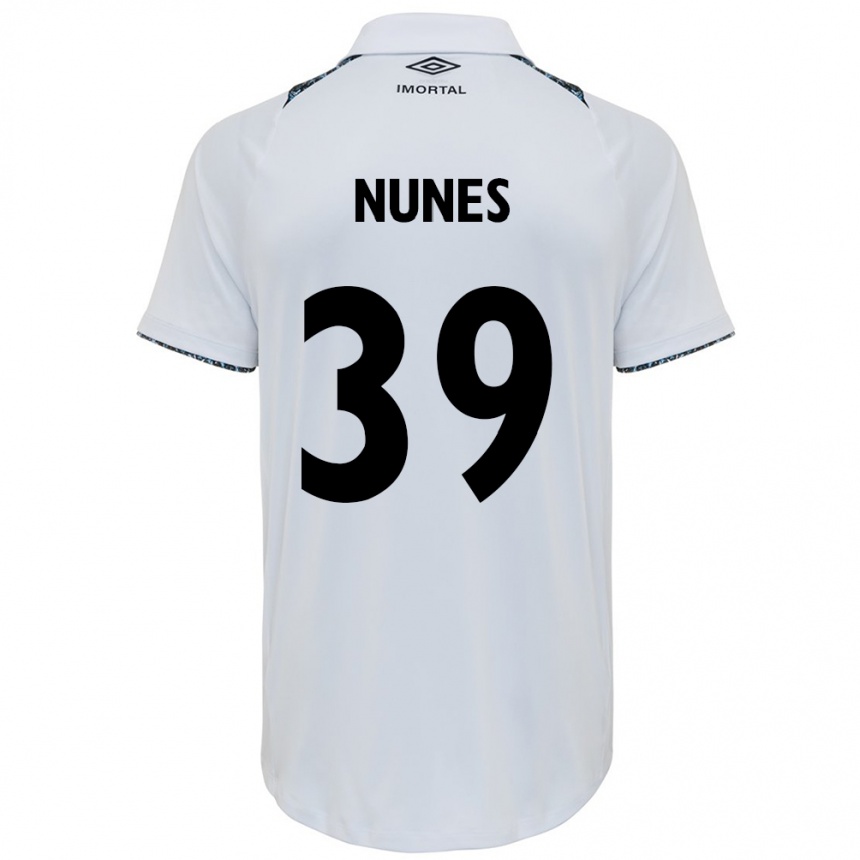 Women Football Gustavo Gomes #39 White Blue Away Jersey 2024/25 T-Shirt Nz