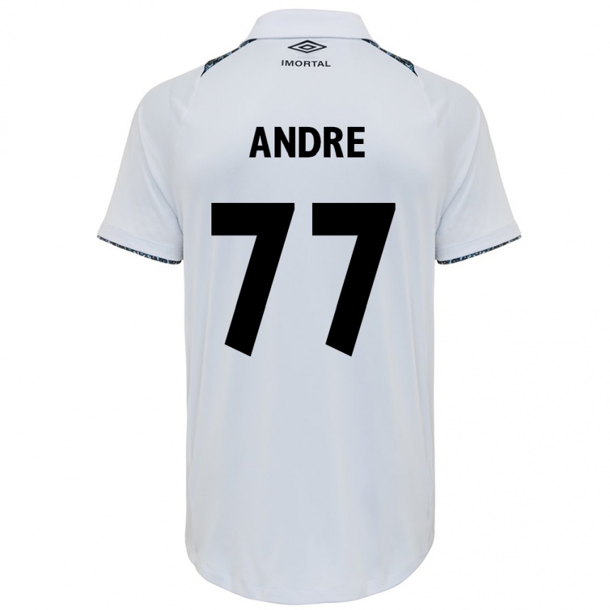 Women Football André #77 White Blue Away Jersey 2024/25 T-Shirt Nz