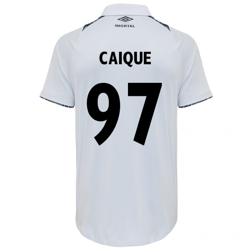 Women Football Caíque #97 White Blue Away Jersey 2024/25 T-Shirt Nz