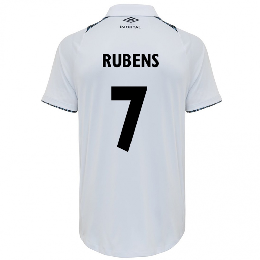 Women Football Rubens #7 White Blue Away Jersey 2024/25 T-Shirt Nz