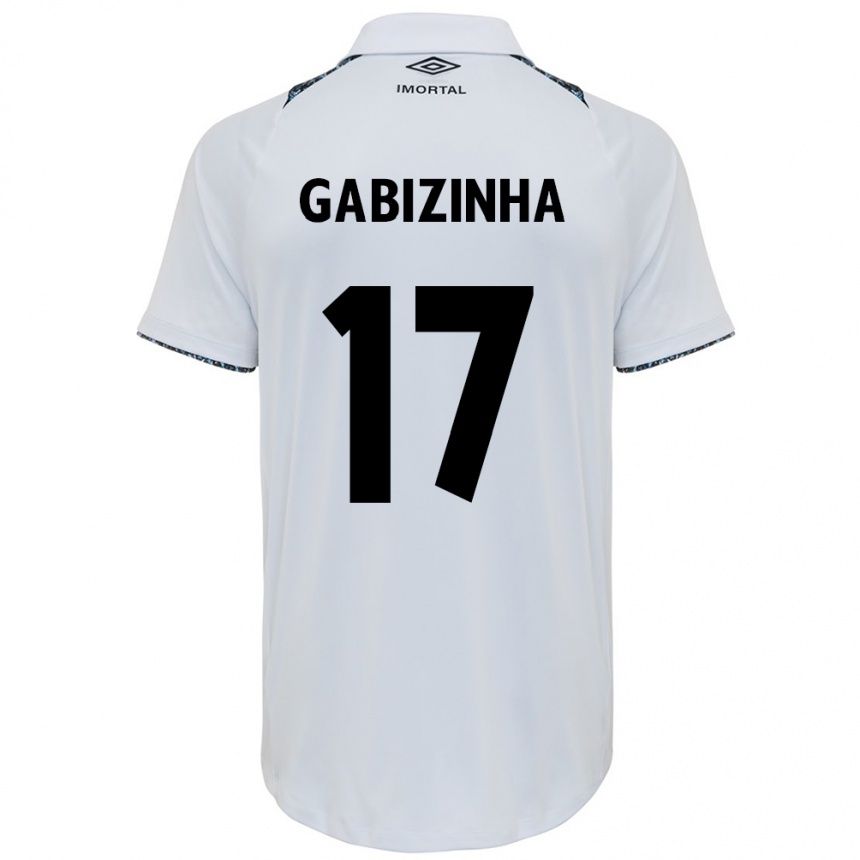 Women Football Gabizinha #17 White Blue Away Jersey 2024/25 T-Shirt Nz