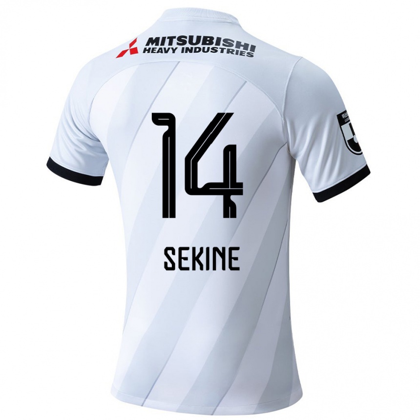 Women Football Takahiro Sekine #14 White Grey Away Jersey 2024/25 T-Shirt Nz