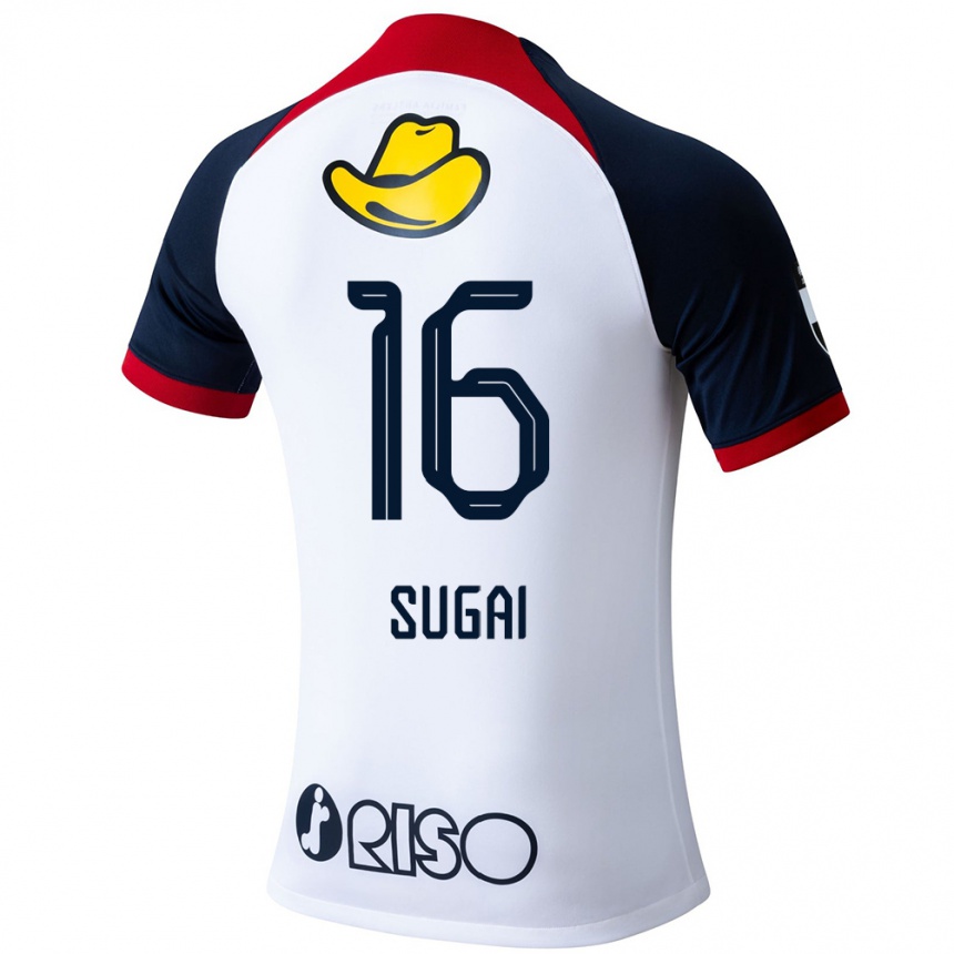 Women Football Hidehiro Sugai #16 White Blue Red Away Jersey 2024/25 T-Shirt Nz