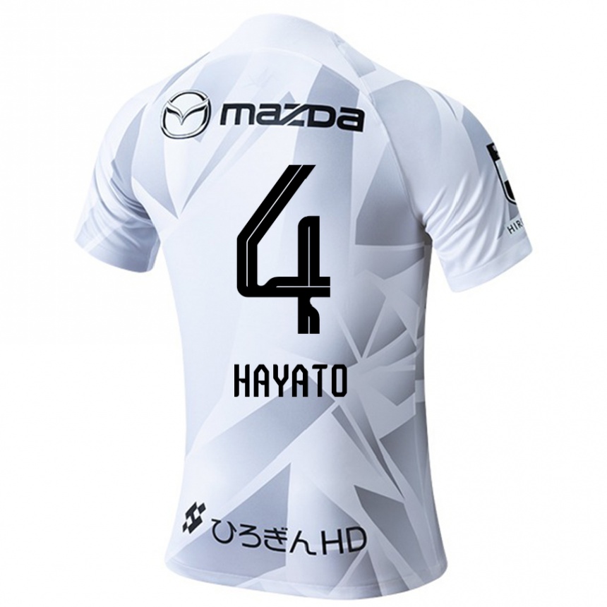 Women Football Hayato Araki #4 White Grey Black Away Jersey 2024/25 T-Shirt Nz