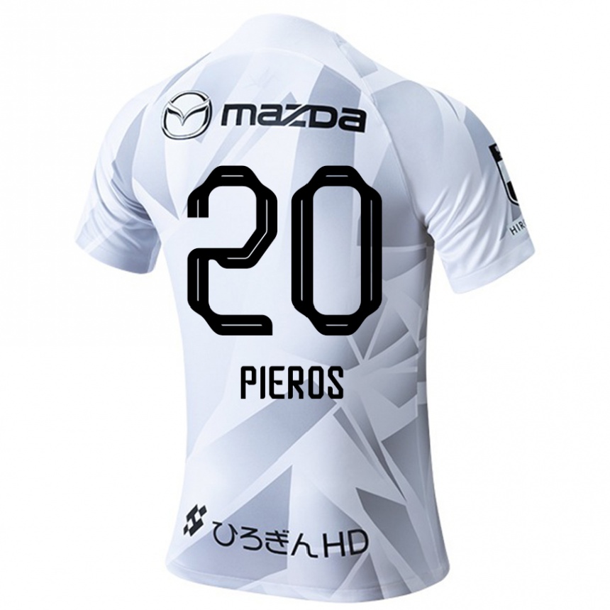 Women Football Pieros Sotiriou #20 White Grey Black Away Jersey 2024/25 T-Shirt Nz