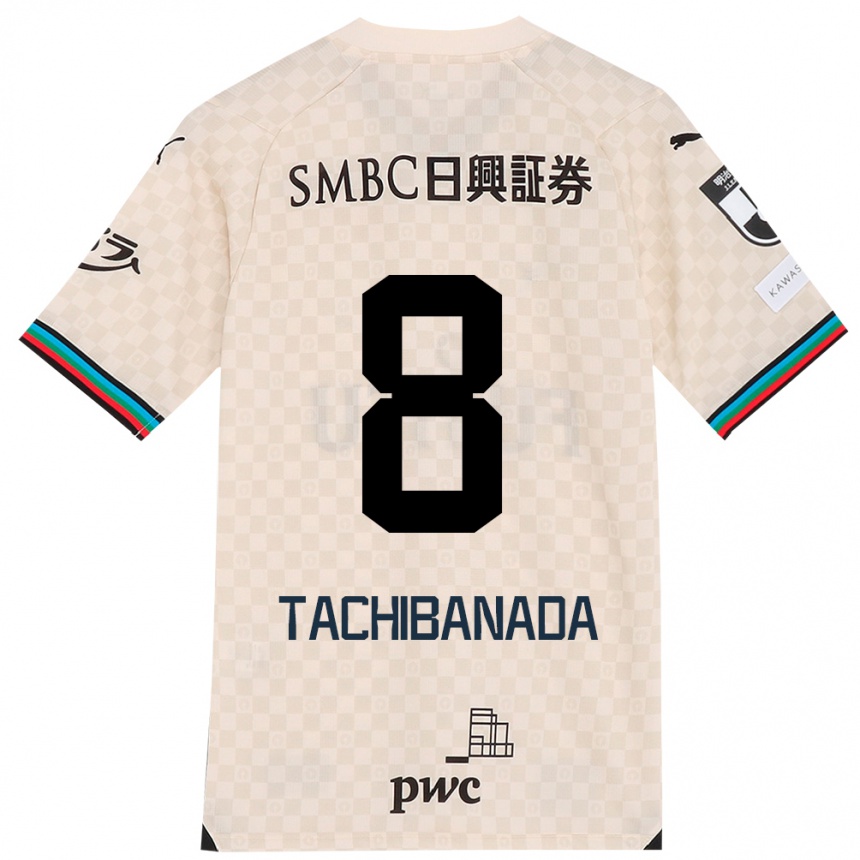 Women Football Kento Tachibanada #8 White Gray Away Jersey 2024/25 T-Shirt Nz