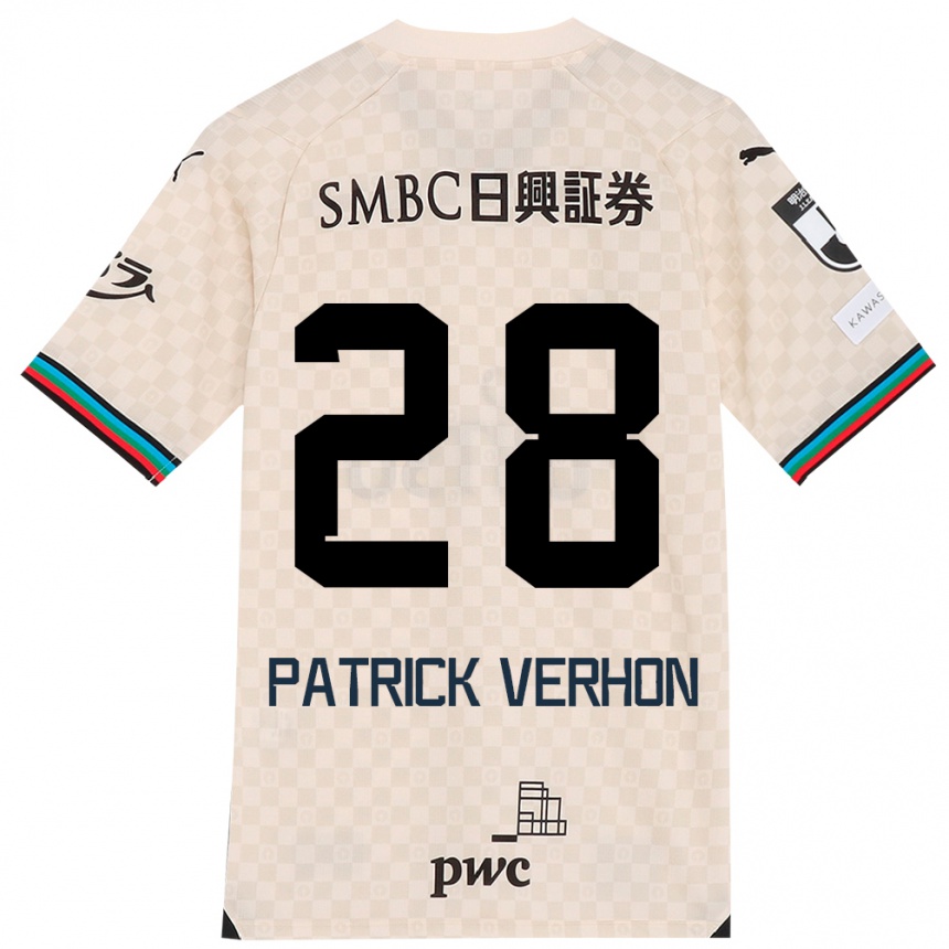 Women Football Patrick Verhon #28 White Gray Away Jersey 2024/25 T-Shirt Nz