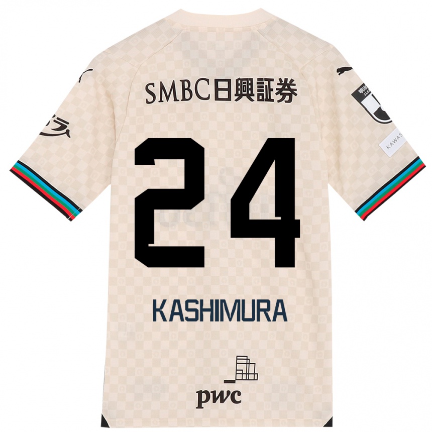 Women Football Ryota Kashimura #24 White Gray Away Jersey 2024/25 T-Shirt Nz